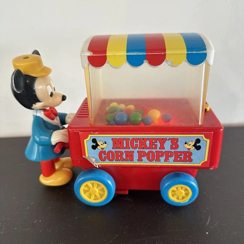 Vintage Mickey Mouse Musical Corn Popper Toy Lights Up Only Disney